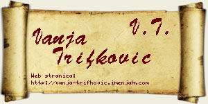 Vanja Trifković vizit kartica